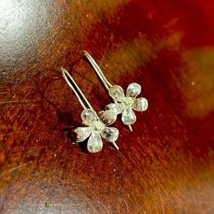 Silver flower earrings